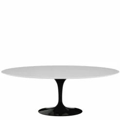 New Saarinen Tulip Eettafel Met Zwart Onderstel - Ovaal Eettafels