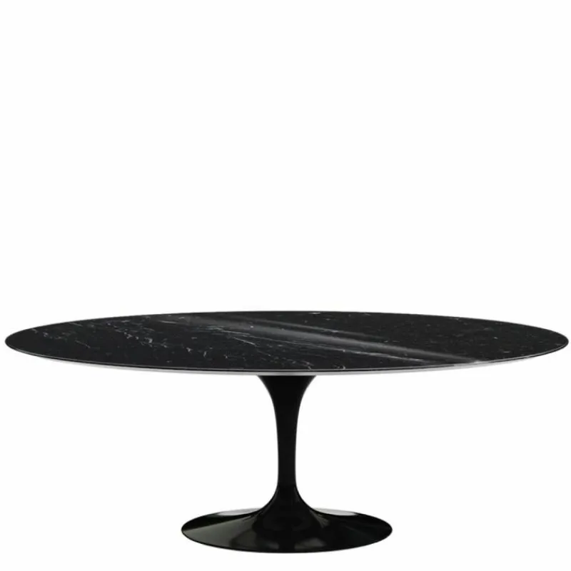 New Saarinen Tulip Eettafel Met Zwart Onderstel - Ovaal Eettafels