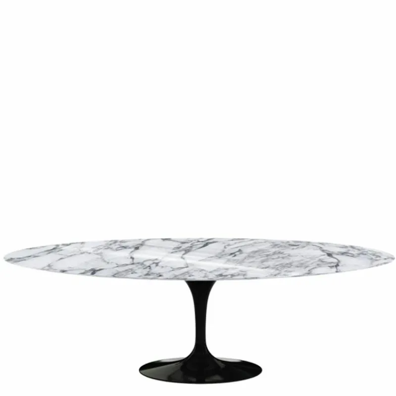 New Saarinen Tulip Eettafel Met Zwart Onderstel - Ovaal Eettafels