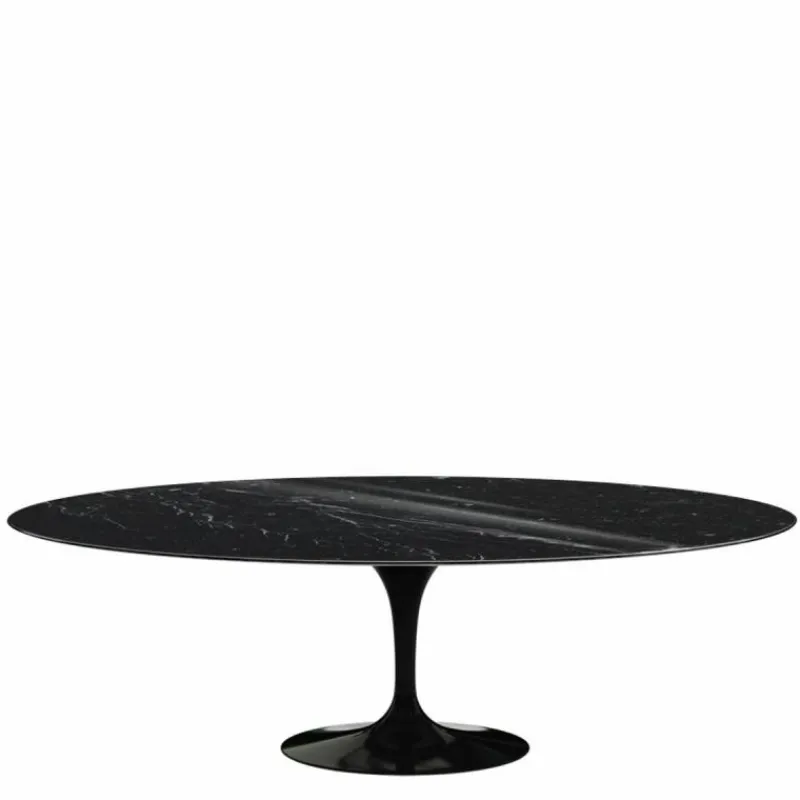 New Saarinen Tulip Eettafel Met Zwart Onderstel - Ovaal Eettafels