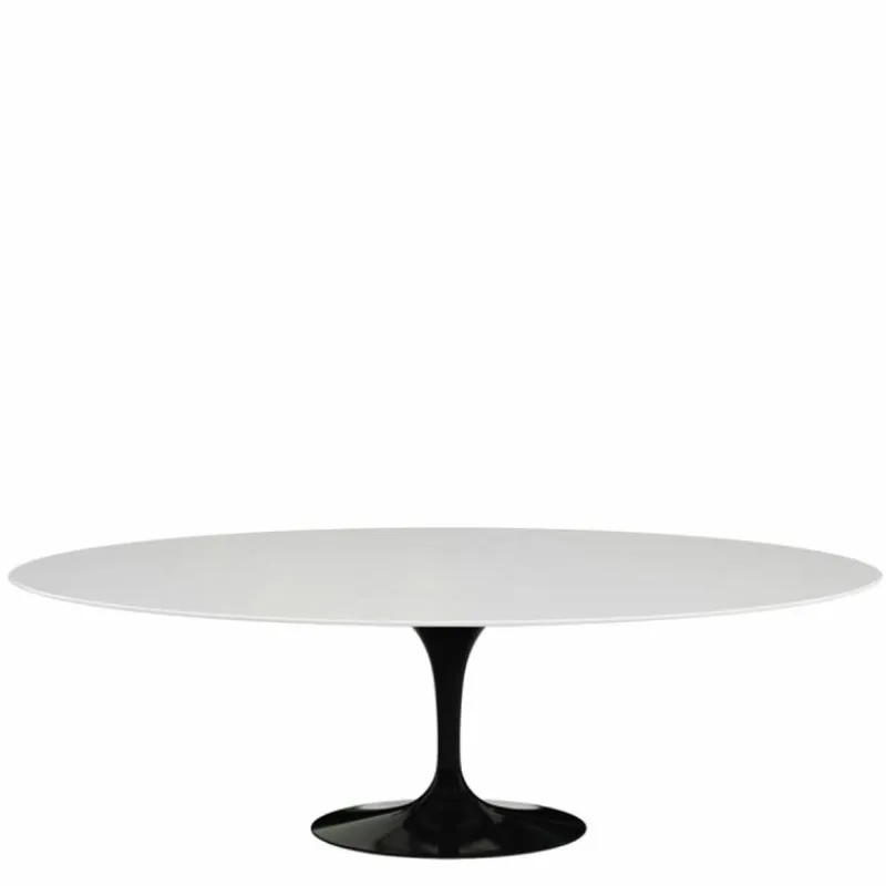 New Saarinen Tulip Eettafel Met Zwart Onderstel - Ovaal Eettafels