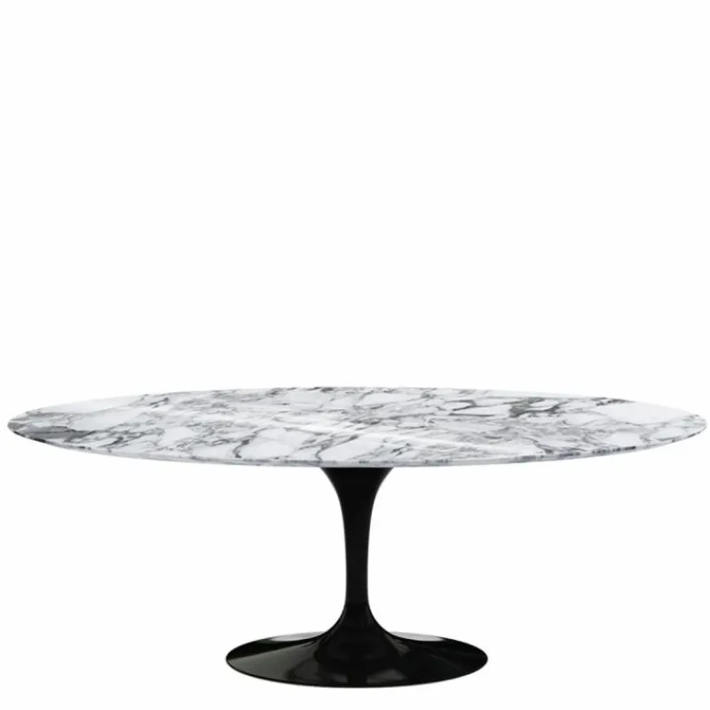 New Saarinen Tulip Eettafel Met Zwart Onderstel - Ovaal Eettafels