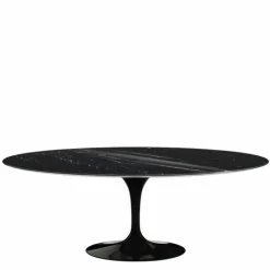 New Saarinen Tulip Eettafel Met Zwart Onderstel - Ovaal Eettafels