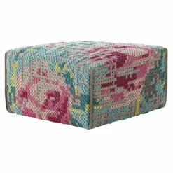 Clearance Square Flowers Canevas, Colour Poefs & Hockers