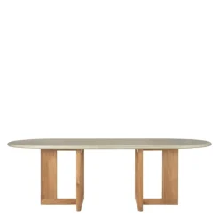 Discount Trestle Outdoor Eettafel Concrete Teak Tuintafels