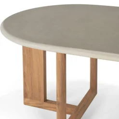 Discount Trestle Outdoor Eettafel Concrete Teak Tuintafels
