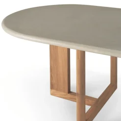 Discount Trestle Outdoor Eettafel Concrete Teak Tuintafels