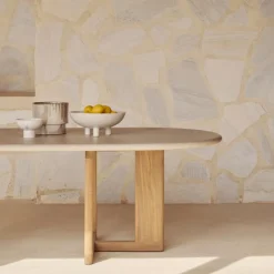 Discount Trestle Outdoor Eettafel Concrete Teak Tuintafels